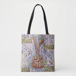 Abstracte konijn tote bag