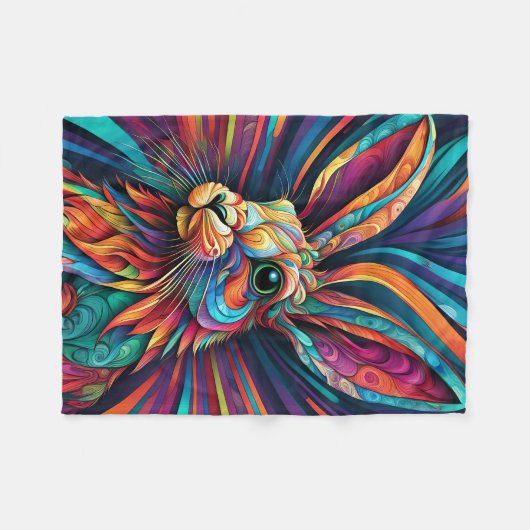 ABSTRACTE KONIJNENDEKEN FLEECE DEKEN (Voorkant (Horizontaal))