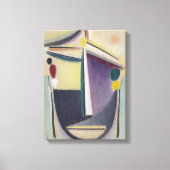 Abstracte Kop, Zwart-Geel-Paars Canvas Afdruk (Voorkant)