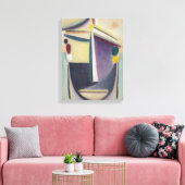 Abstracte Kop, Zwart-Geel-Paars Canvas Afdruk (Insitu (Woonkamer))