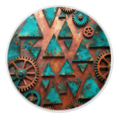 Abstracte Koper- en Metaalvormen Keramische Knop (Voorkant)