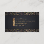 Abstracte koperen bladeren - Houtskool Visitekaartje (Achterkant)