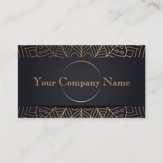 Abstracte koperen bladeren - Houtskool Visitekaartje (Voorkant)