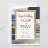 Abstracte koppels doucheuitnodiging | Blauwe foto Kaart (Voorkant)