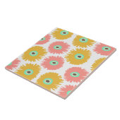 Abstracte Koraal Gele Anjer Bloemen Tegeltje (Zijkant)