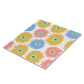 Abstracte Koraal Gele Anjer Bloemen Tegeltje (Zijkant)