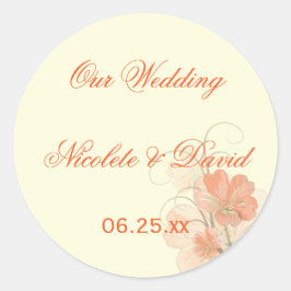 Abstracte koraal Limoen bloemenvelop afdichtingen Ronde Sticker