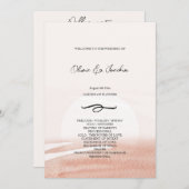 Abstracte Koraal Waterverf Handgeschilderd Programmakaart (Voorkant / Achterkant)