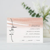 Abstracte Koraal Waterverf Handgeschilderd RSVP Kaartje (Staand voorkant)