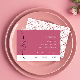 Abstracte Koraal Waterverf Handgeschilderd RSVP Kaartje