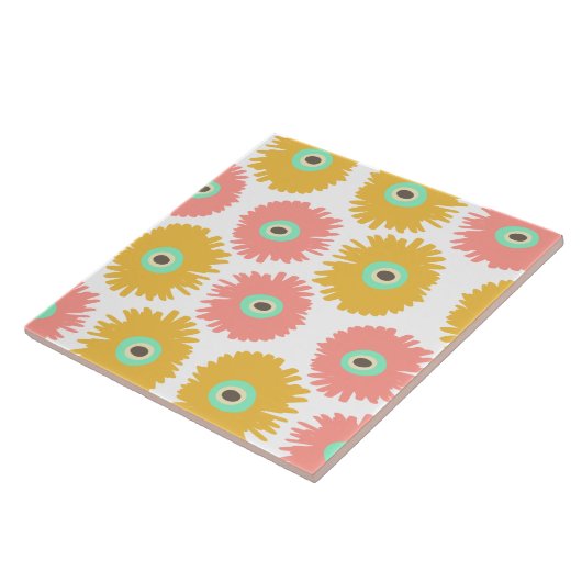 Abstracte koraalgeel tegeltje (Zijkant)