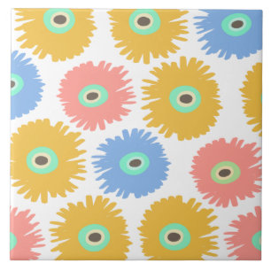 Abstracte koraalgeel tegeltje