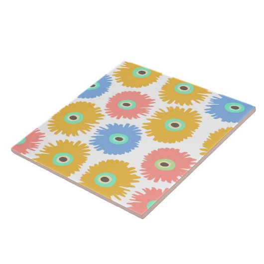 Abstracte koraalgeel tegeltje (Zijkant)