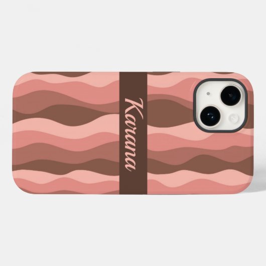 Abstracte koraalgolven Case-Mate iPhone case (Achterkant (horizontaal))