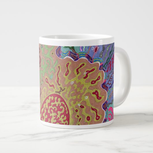 abstracte koraalkunst grote koffiekop (Voorkant rechts)