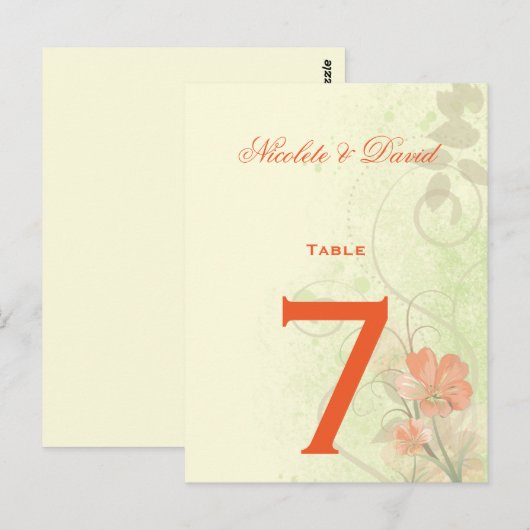 Abstracte koraalriemen voor Limoen Briefkaart (Voorkant / Achterkant)