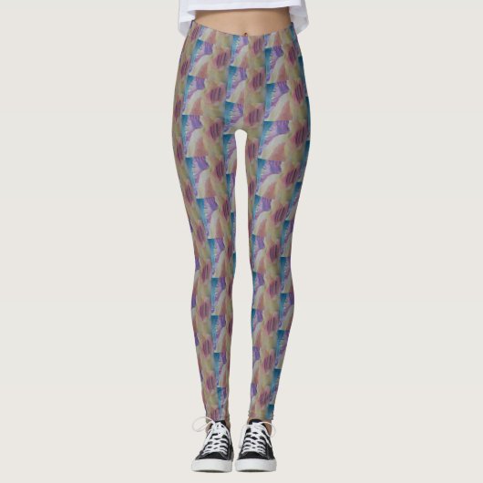 Abstracte koraalrif leggings (Voorkant)