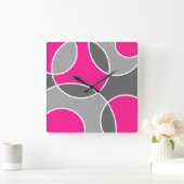 Abstracte koraalroze cirkels vierkante klok (Huis)