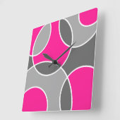 Abstracte koraalroze cirkels vierkante klok (Hoek)