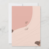 Abstracte koraalroze goudgeometrische bruiloft kaart (Achterkant)