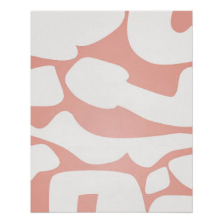 Abstracte koraalvormen op zachte neutrale tinten perfect poster