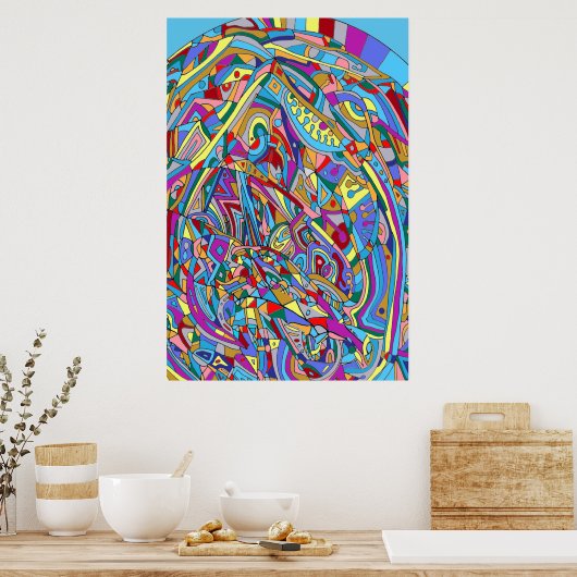 Abstracte Koraalzee Poster (Keuken)