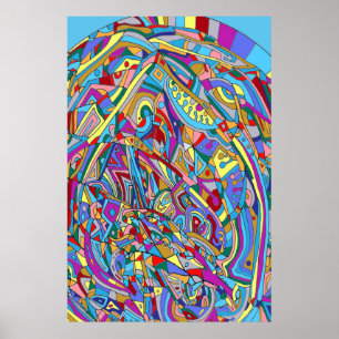 Abstracte Koraalzee Poster