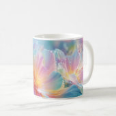 Abstracte kosmische bloemexplosie in pastel koffiemok (Voorkant rechts)