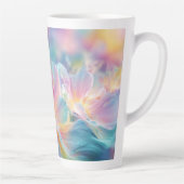 Abstracte kosmische bloemexplosie in pastel latte mok (Rechts)
