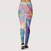 Abstracte kosmische bloemexplosie in pastel leggings (Achterkant)