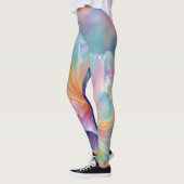 Abstracte kosmische bloemexplosie in pastel leggings (Links)