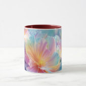 Abstracte kosmische bloemexplosie in pastel mok (Midden)