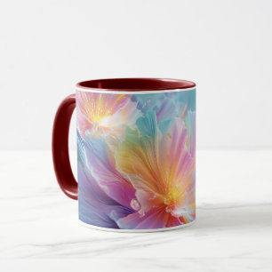 Abstracte kosmische bloemexplosie in pastel mok