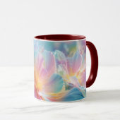 Abstracte kosmische bloemexplosie in pastel mok (Voorkant rechts)