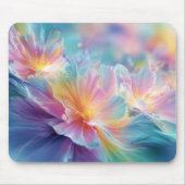 Abstracte kosmische bloemexplosie in pastel muismat (Voorkant)