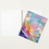 Abstracte kosmische bloemexplosie in pastel planner (Display)