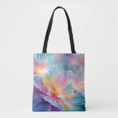 Abstracte kosmische bloemexplosie in pastel tote bag (Voorkant)