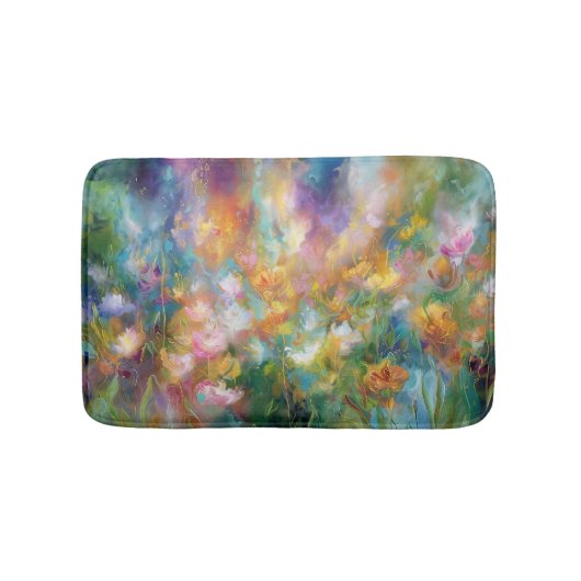 Abstracte kosmische bloemexplosie in pasteltinten badmat (Voorkant)