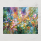 Abstracte kosmische bloemexplosie in pasteltinten briefkaart (Voorkant)