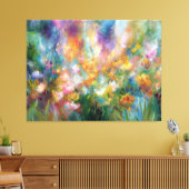 Abstracte kosmische bloemexplosie in pasteltinten canvas afdruk (Insitu (Woonkamer))