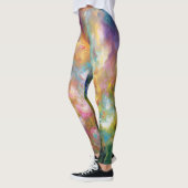 Abstracte kosmische bloemexplosie in pasteltinten leggings (Links)