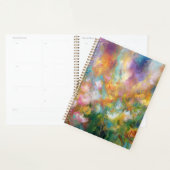 Abstracte kosmische bloemexplosie in pasteltinten planner (Display)