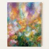 Abstracte kosmische bloemexplosie in pasteltinten planner (Achterkant)