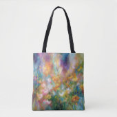 Abstracte kosmische bloemexplosie in pasteltinten tote bag (Voorkant)