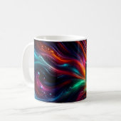 Abstracte Kosmische Energie Kubus Koffiemok (Voorkant links)