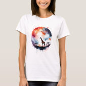 Abstracte kosmische Giraffe T-shirt (Voorkant)