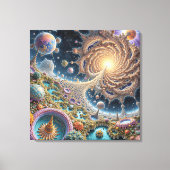 Abstracte kosmische harmonie met mandala-energie canvas afdruk (Voorkant)