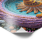 Abstracte kosmische harmonie met mandala-energie foto afdruk (Hoek)