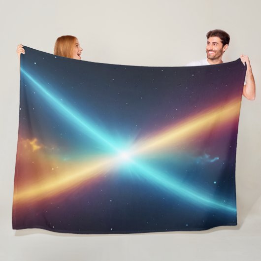 Abstracte kosmische lichtenergie gloeiende ruimte fleece deken (In situ)