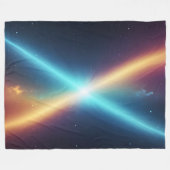 Abstracte kosmische lichtenergie gloeiende ruimte fleece deken (Voorkant (Horizontaal))